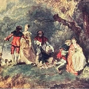 EMBARKMENT FOR CYTHERA French Jean-Antoine Watteau Fine Art Print 1900’s Vintage